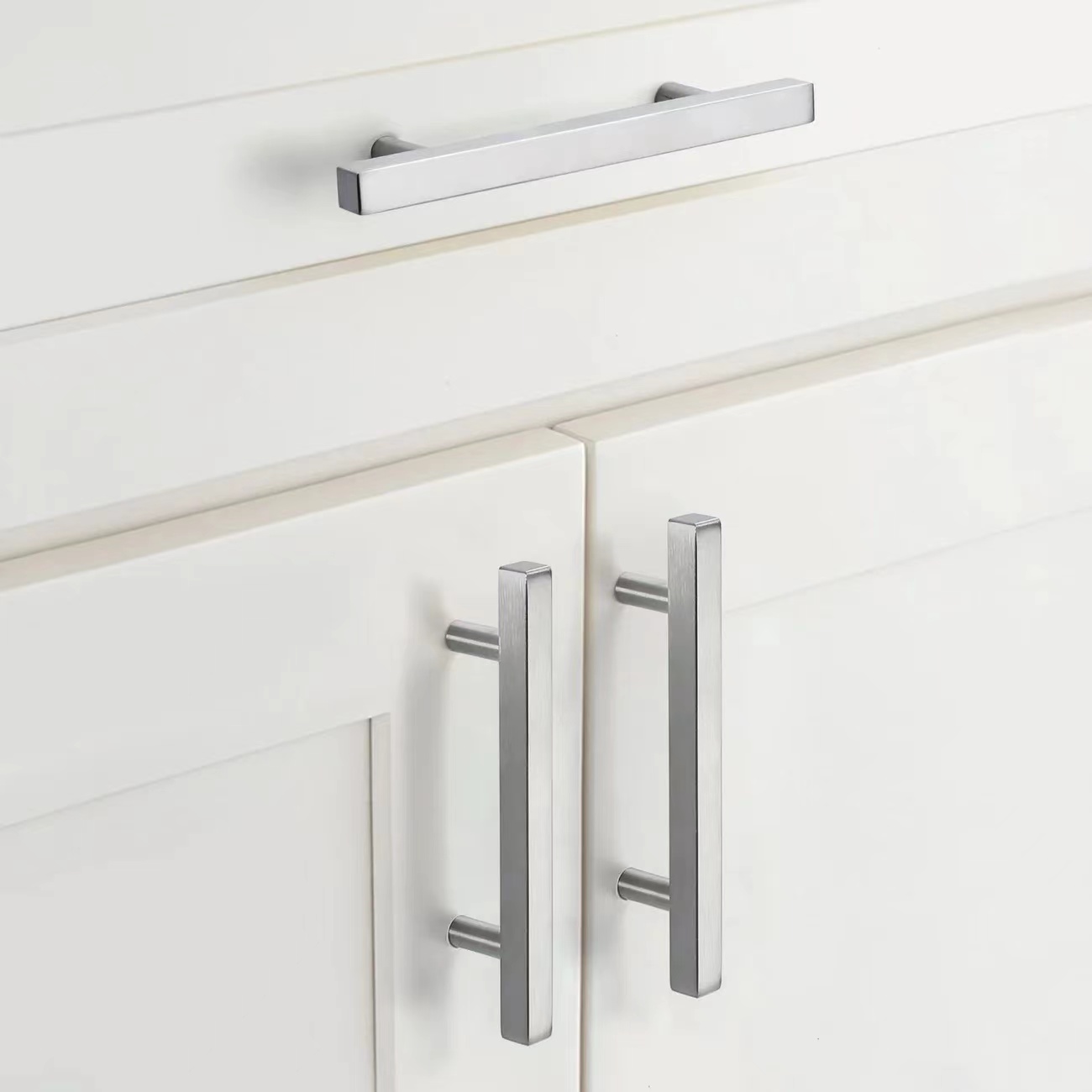 Brushed Nickel Bar Drawer Handles