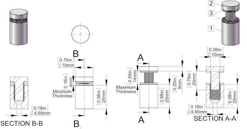 Advertising Screws with Diameter of 19mm